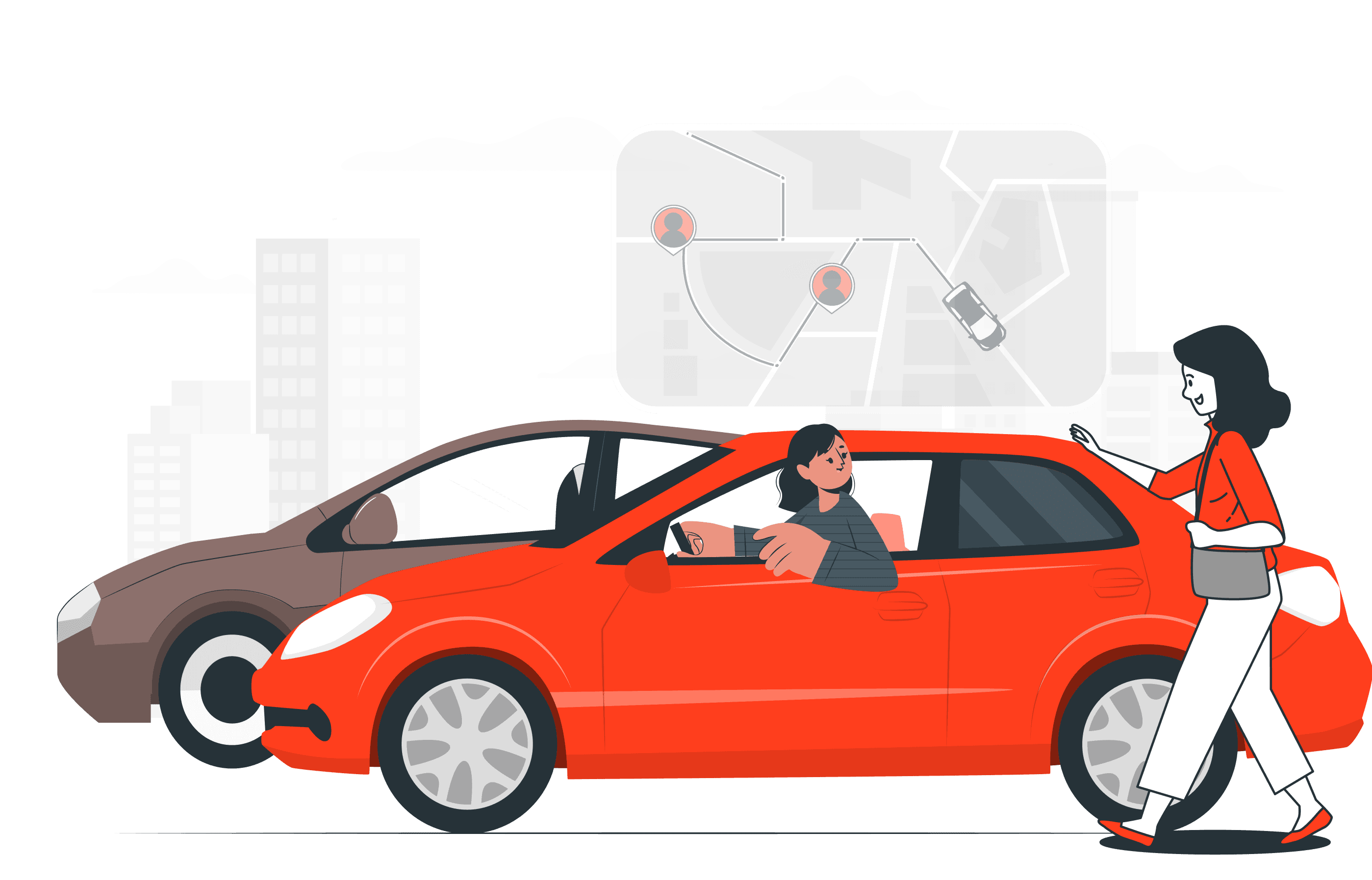 Driver and car illustration